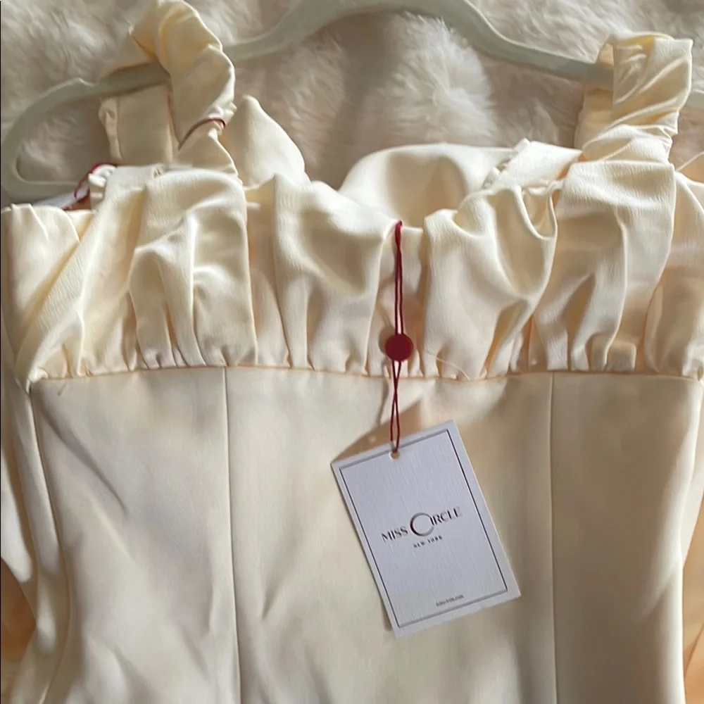NWT Elegant Cream Mini Dress #09 - Picture 6 of 6
